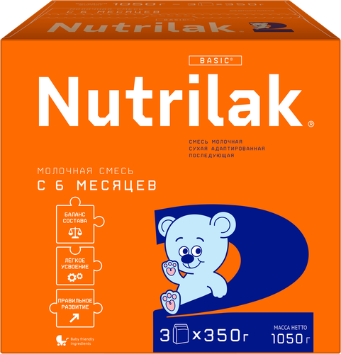 

Смесь сухая Nutrilak 2 с 6-12 месяцев 1050 г