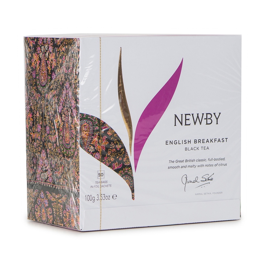 

Чай черный Newby Английский завтрак черный 50х2 г, Индия