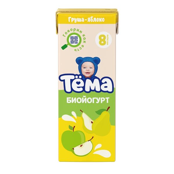 Биойогурт питьевой Тема груша-яблоко 2.8%, 210 г