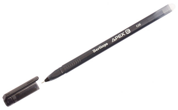 Ручка гелевая стираемая Berlingo Apex E 0,5 мм трехгранная, черный