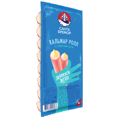 Палочки кальмаровые «Кальмар-ролл» со сливочным сыром, 180 г