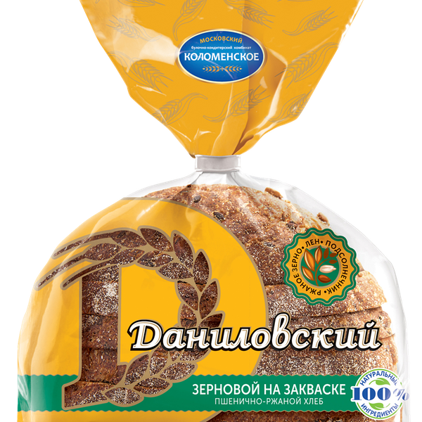Хлеб КОЛОМЕНСКОЕ ДАНИЛОВСКИЙ Зерновой, в нарезке