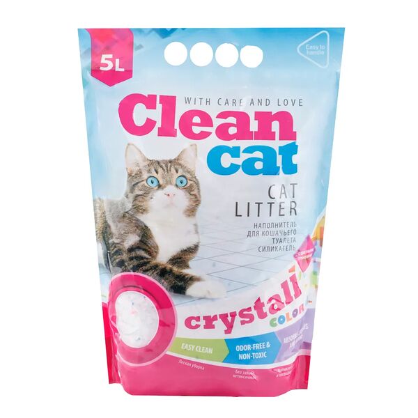 Crystall Color наполнитель для кошачьего туалета, силикагелевый, впитывающий, цветной микс