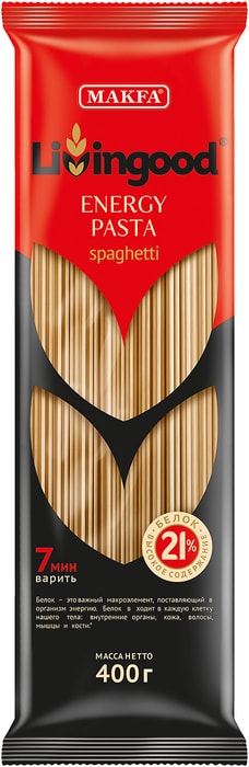 

Макаронные изделия Livingood Energy Pasta Spaghetti 400 г