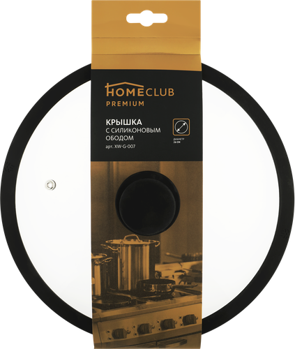 

Крышка HOMECLUB 26 см, с силиконовым ободом