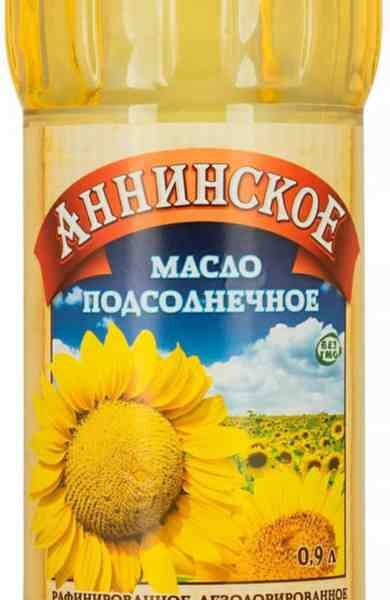 Масло подсолнечное Аннинское рафинированное, 900мл