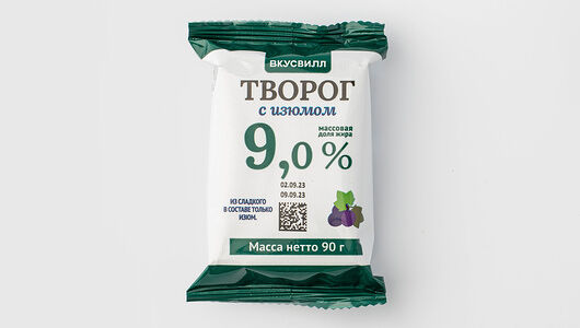 Творог с изюмом без доб. сахара 9%