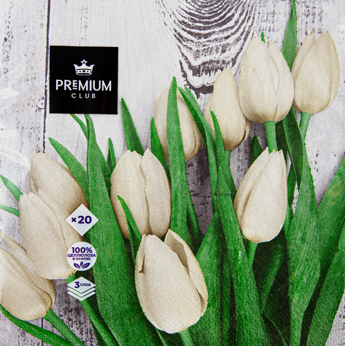 

Салфетки бумажные Premium Club Очарование 3-слоя 33х33 см 20 шт в ассортименте