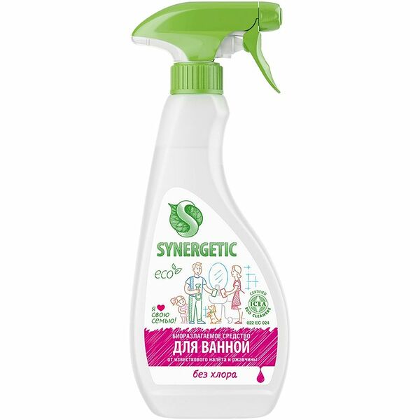 Спрей для сантехники, ванн, раковин, душевых кабин, Synergetic