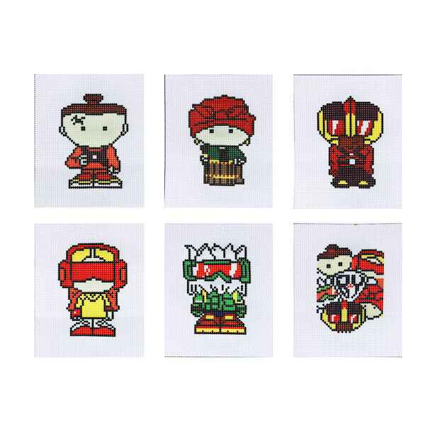 By супергерои набор для вышивания крестиком 15x12см (канва, нитки мулине, игла), 6 дизайнов