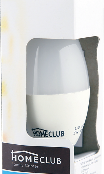 Лампа светодиодная HOMECLUB C37 5, E14, 5/7Вт 4100К