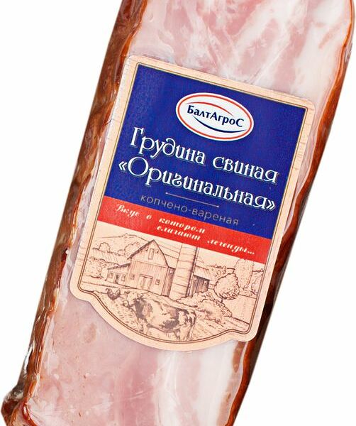 Грудинка БалтАгроС Оригинальная из свинины копчено-вареная 350г