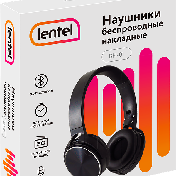 Наушники беспроводные LENTEL BH-01, накладные, с микрофоном