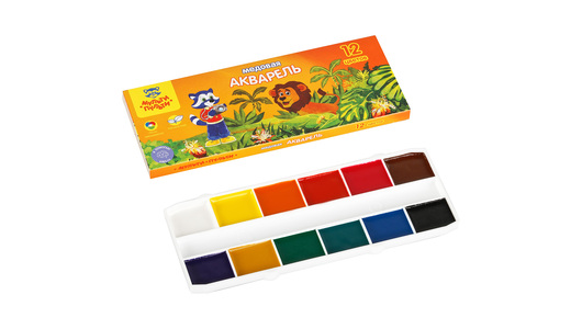 

Акварельные краски Мульти Пульти медовые без кисти 12 цветов