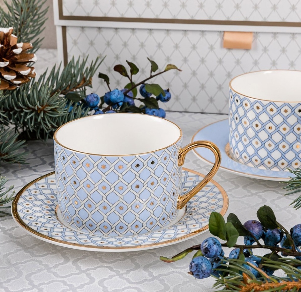 

Подарочный набор «Азур» Императорский, фарфоровый завод 250 мл, форма Идиллия, Россия