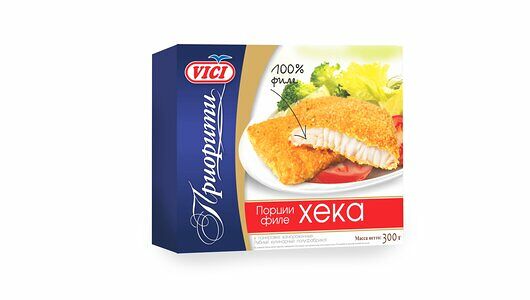 Хек филе порции Vici в панировке замороженные, 300 г