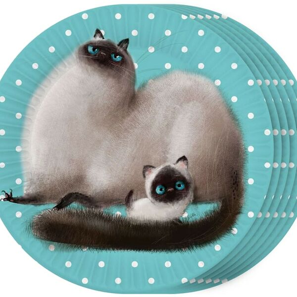 Тарелки бумажные ND Play Кот и рыбка 18см*6шт