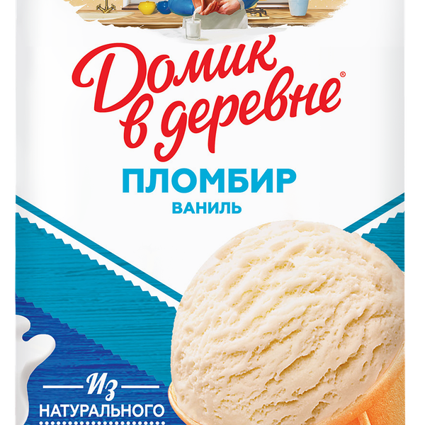 Мороженое Домик в деревне пломбир с ароматом ванили
