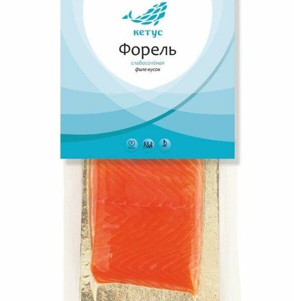 Форель слабосоленая Кетус филе-кусок с кожей 150г