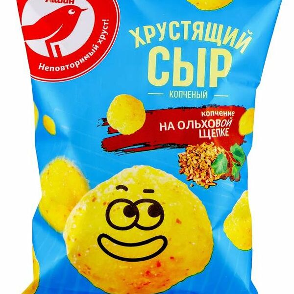 Сыр хрустящий Ашан Красная Птица со вкусом копченостей