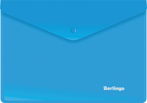 

Папка-конверт Berlingo A5+, на кнопке 180мкм синяя