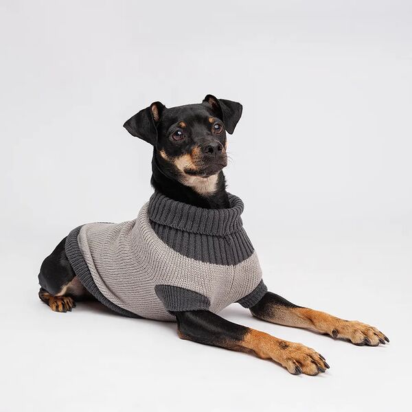 Свитер с аппликацией для кошек и собак, 40 см, серый