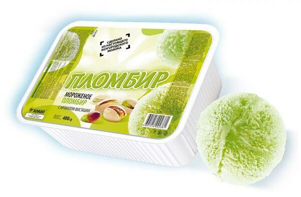 Мороженое пломбир Бодрая корова фисташковое 12% бзмж 