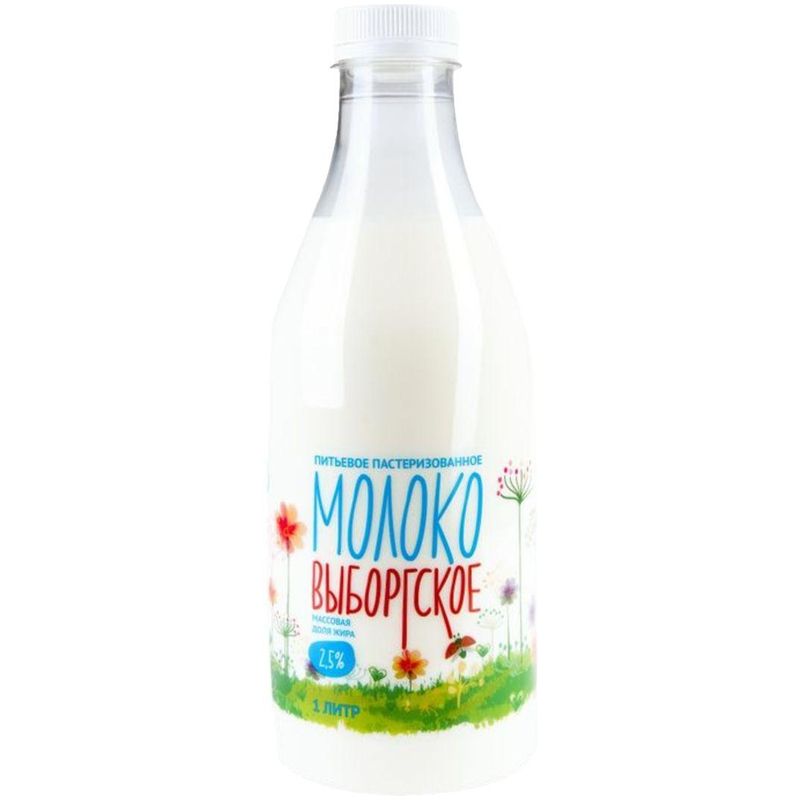 

Молоко Выборгское пастеризованное 2.5% 1 л