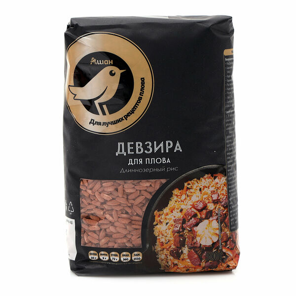Рис длиннозерный АШАН Золотая птица Девзира для плова