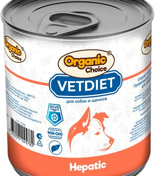 Влажный корм для собак Organic Сhoice VET Hepatic профилактика болезней печени 340г