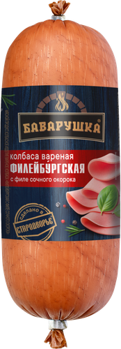 

Колбаса вареная Баварушка Филейбургская с филе сочного окорока 450 г
