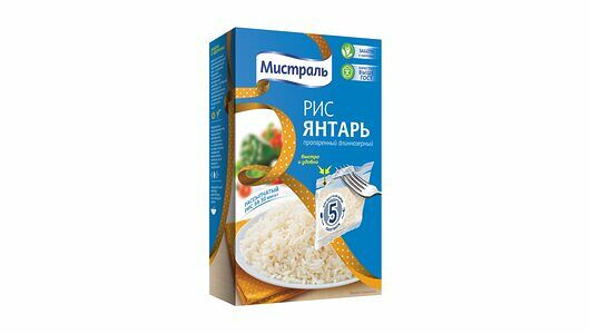 Рис длиннозёрный Янтарь Мистраль пропаренный 400 г