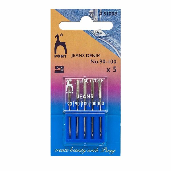 51009 Иглы машинные для джинсовой ткани  № 90-100, 5 шт PONY