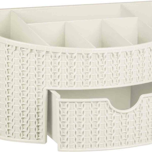 Органайзер Вязание Idea с ящиком цвет: белый ротанг, 230×140×120 мм