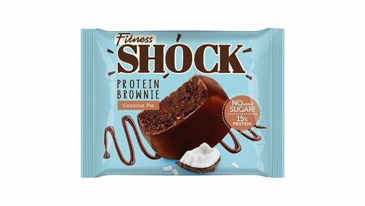 Бисквит протеиновый FitnesSHOCK Брауни кокосовый пирог (без сахара)