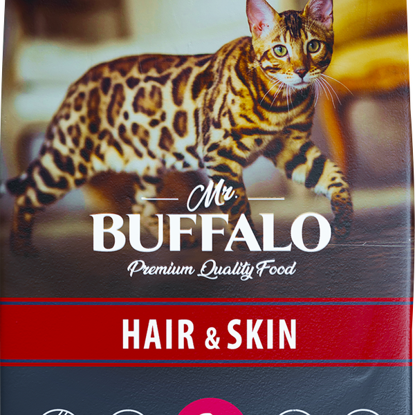 Mr.Buffalo Hair & Skin сухой корм для взрослых кошек с чувствительной кожей Лосось