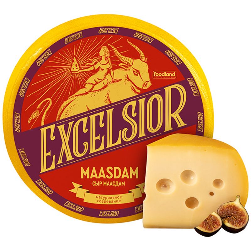 

Сыр Excelsior маасдам 45% БЗМЖ весовой