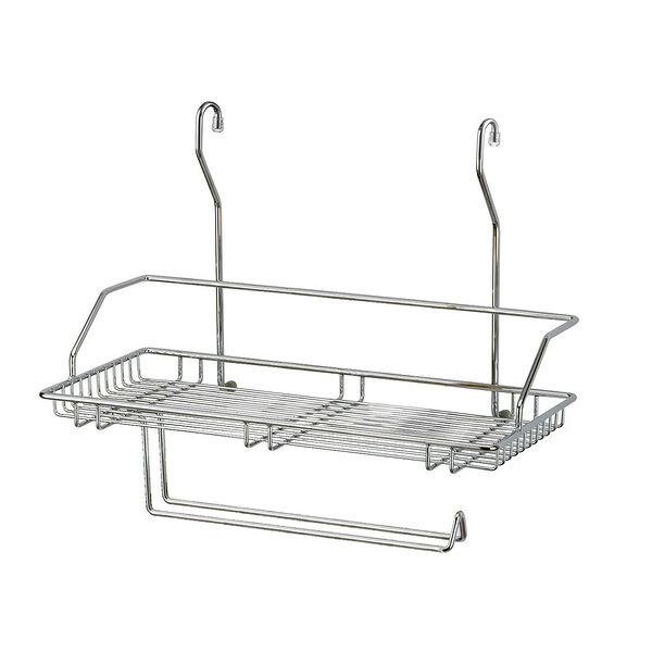 Полка подвесная Esprado Platinos с держателем для полотенца 40х20.8х33.8 см хром