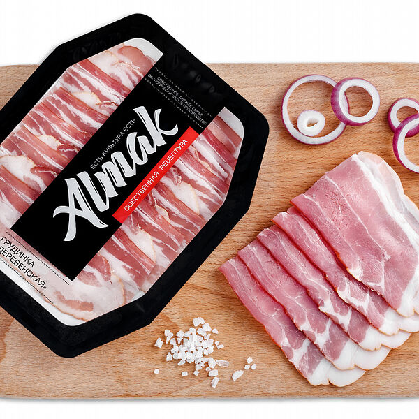 Грудинка деревенская с/к нарезка вакуумная упаковка альмак