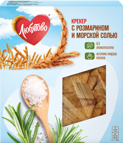 

Крекер Любятово с розмарином и морской солью 150 г
