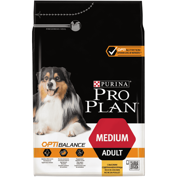 Сухой корм для собак Purina Pro Plan Optibalance Medium Adult курица для средних пород