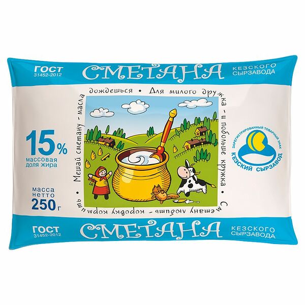 Сметана Кезский сырзавод 15%