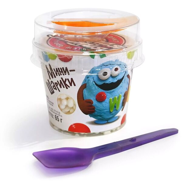 Мороженое Чистая Линия Мини-Шарики с ароматом ванили м.д.ж. 12% 65г, Россия