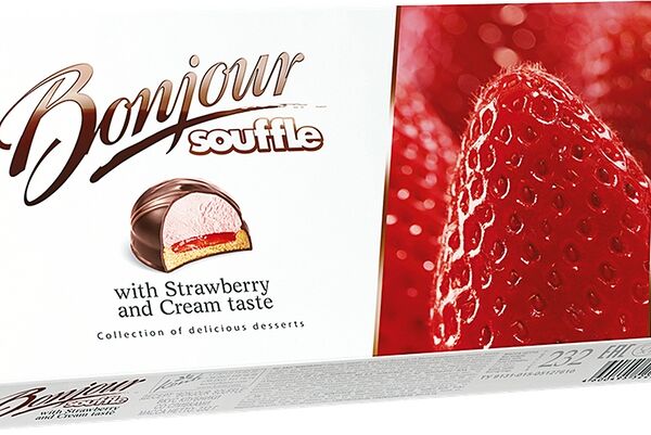 Десерт Bonjour Souffle вкус Клубники со сливками