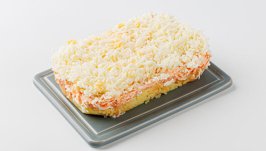 Салат мимоза с семгой горячего копчения