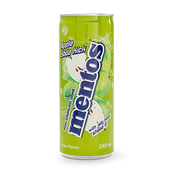 Напиток газированный Mentos Apple Soda Kick с кусочками мармелада 0.24л