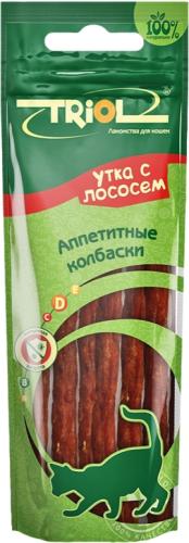 

Лакомство для кошек Triol Аппетитные колбаски из утки с лососем 40 г