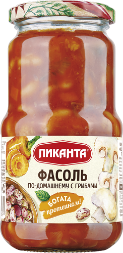 Фасоль по-домашнему Пиканта с грибами