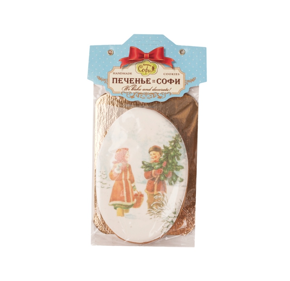 

Печенье в глазури Пекарня Софи Овал дизайн в ассортименте 110 г