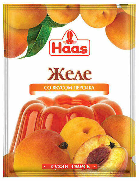 Желе десертное со вкусом персика ТМ  Haas (Хаас)
